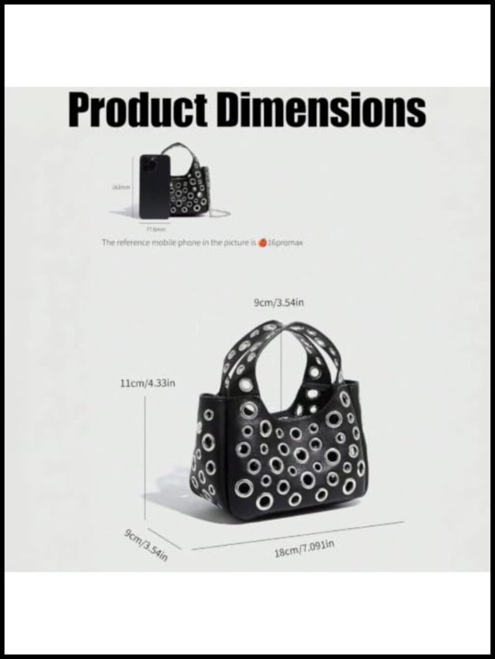 Y2K Punk Cutout Crossbody Bag for Women, Hollow Metal Ring Shoulder Purse with - Picture 2 of 6